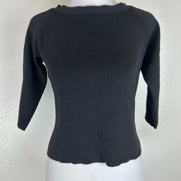 Oliver Perry Women's Knitwear Silk Blend Long Sleeve Shirt Black Size Medium p - Picture 1 of 10